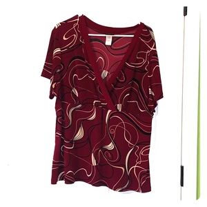 Retro dark red blouse